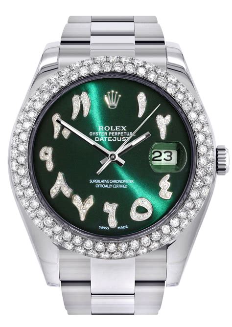 rolex datejust arabic dial green|Rolex Datejust ii 116300.